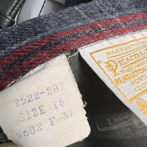 Vintage Pendleton Virgin Wool Skirt Red Gray Plaid 30” Waist Academia Preppy - Picture 5 of 6